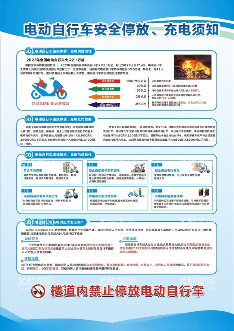 编号：12640512040033176893【酷图网】源文件下载-电动自行车安全停放充电须知