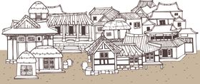创意城市地标建筑物插画