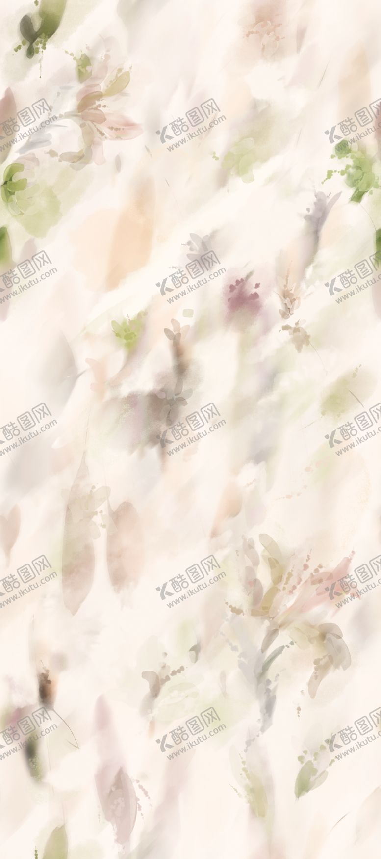 编号：54853204011618395288【酷图网】源文件下载-清新淡绿水彩花卉背景图