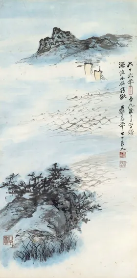 张大千山水画仕女国花鸟花鸟