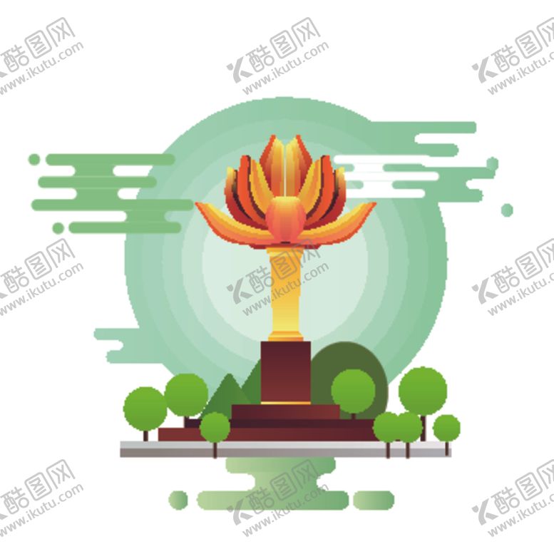 编号：63464906250853319197【酷图网】源文件下载-创意城市地标建筑物插画
