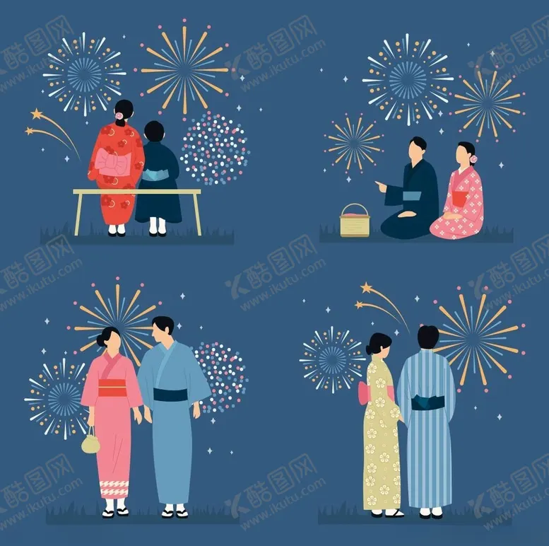 编号：56212406291816028132【酷图网】源文件下载-日式传统场景中的人物活动