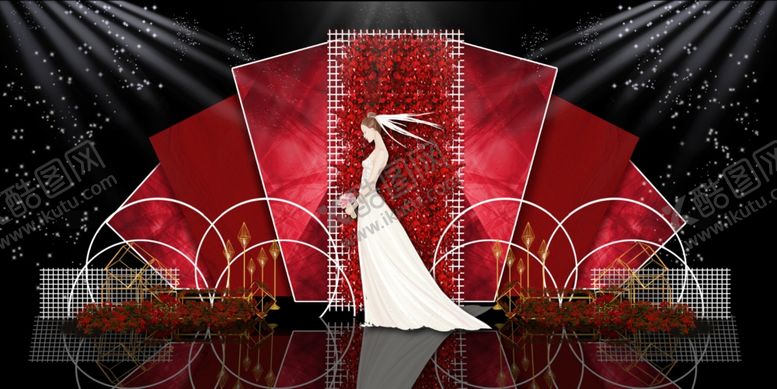 编号：43805509300108183856【酷图网】源文件下载-红色婚礼设计背景图片