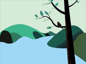 平扁风格风景