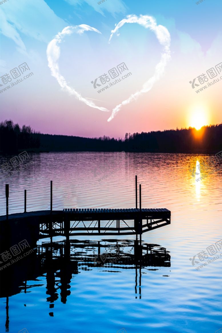 编号：35434610210609551777【酷图网】源文件下载-爱心云宁静天空手机壁纸