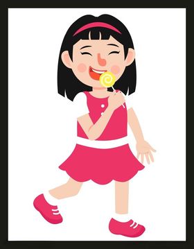 手绘儿童女孩卡通