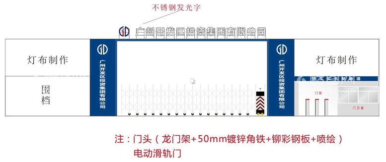 编号：82202811271504328037【酷图网】源文件下载-工地大门广告