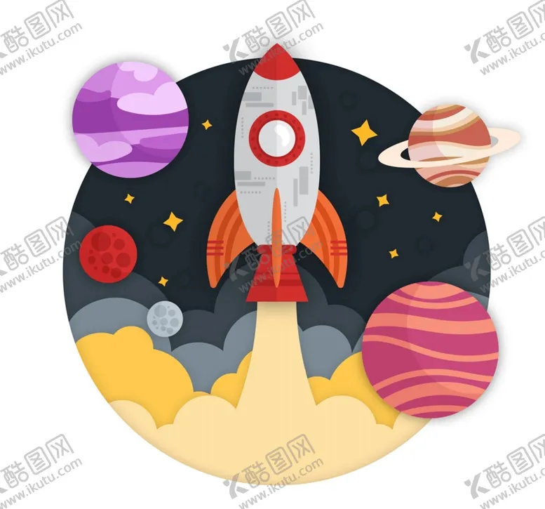编号：95034109132125253980【酷图网】源文件下载-火箭和星球矢量