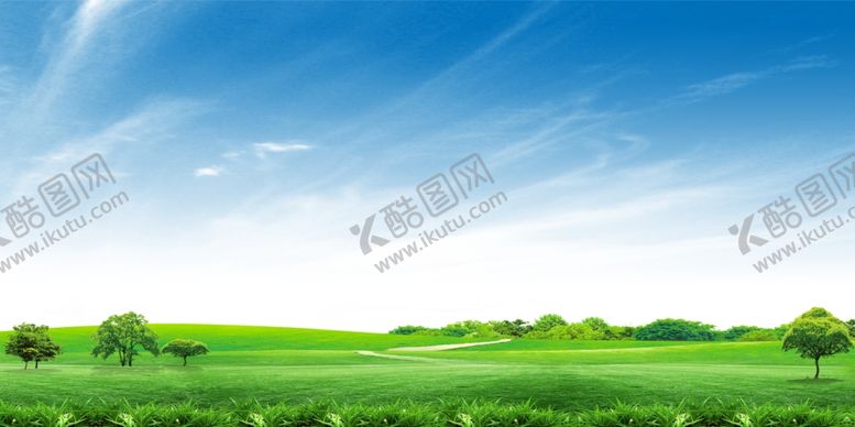 编号：74350205090736039005【酷图网】源文件下载-草坪天空蓝色公益海报背景素材