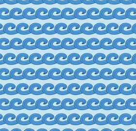 日式水波花纹图案