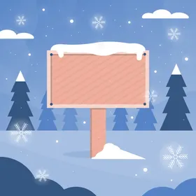 冬天背景日风插图雪地