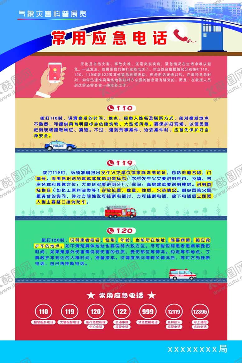 编号：98782104170432353755【酷图网】源文件下载-常用应急电话