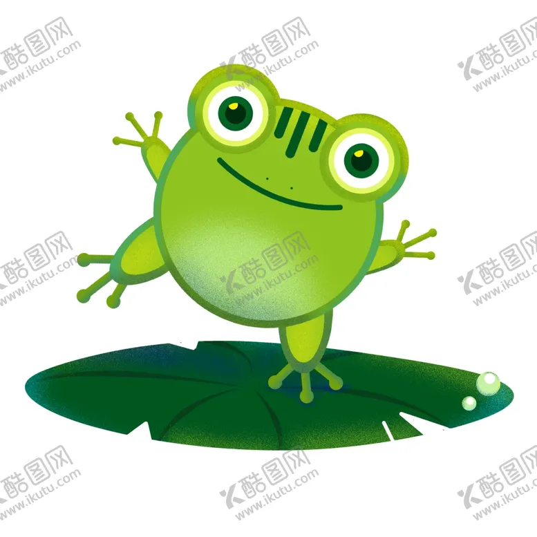 编号：15466303292238174753【酷图网】源文件下载-荷叶上蹦跳的青蛙插画