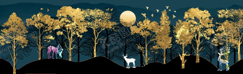 编号：36733209300021015315【酷图网】源文件下载-麋鹿晶瓷画