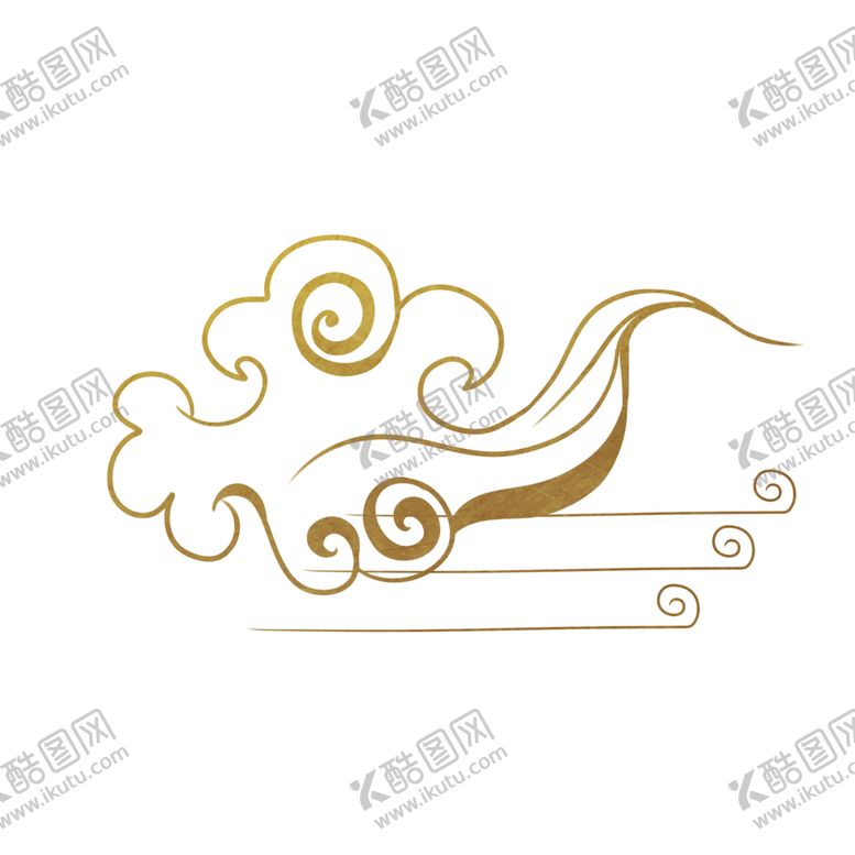 编号：66209804171515236868【酷图网】源文件下载-中国风金色祥云PNG免扣素材