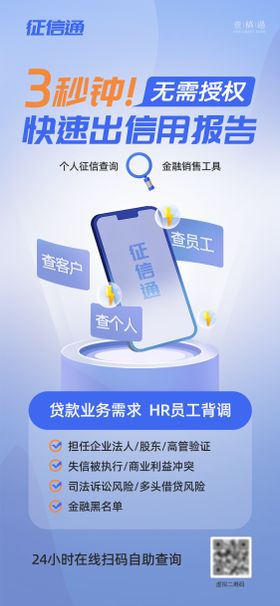 征信查询运营推广海报
