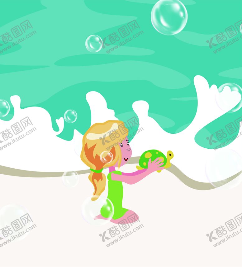 编号：95381409300540422680【酷图网】源文件下载-矢量图可爱卡通女孩玩耍场景