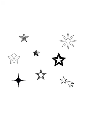 星星卡通五角型