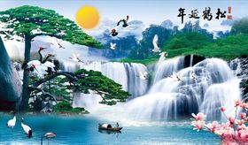 山水画背景墙