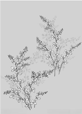 日本线描植物花卉矢量素材