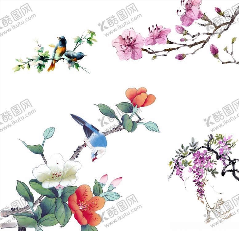 编号：85609809250141041048【酷图网】源文件下载-中国风水墨梅花花鸟图