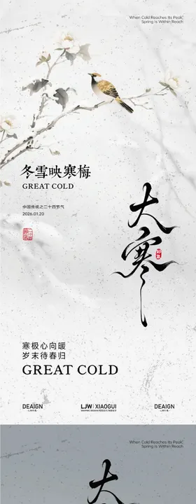 地产大寒意境海报