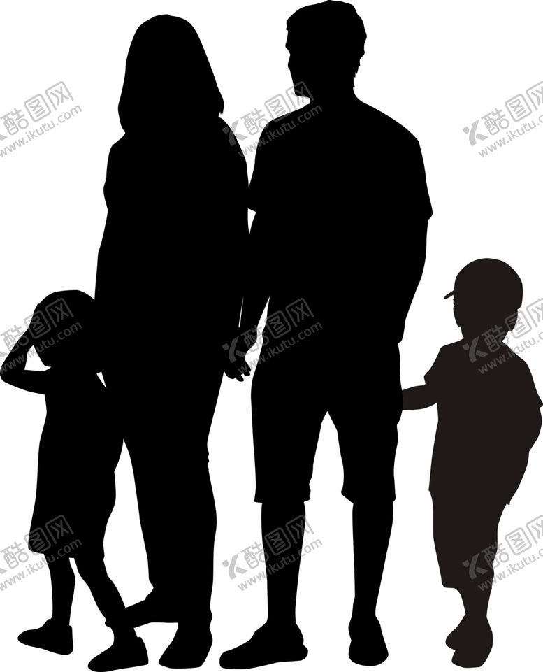 编号：10134004172054065021【酷图网】源文件下载-一家人剪影
