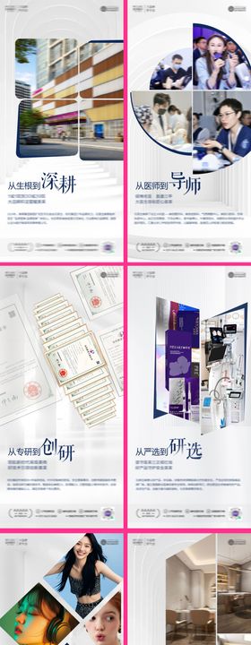 医美品牌六宫格系列海报