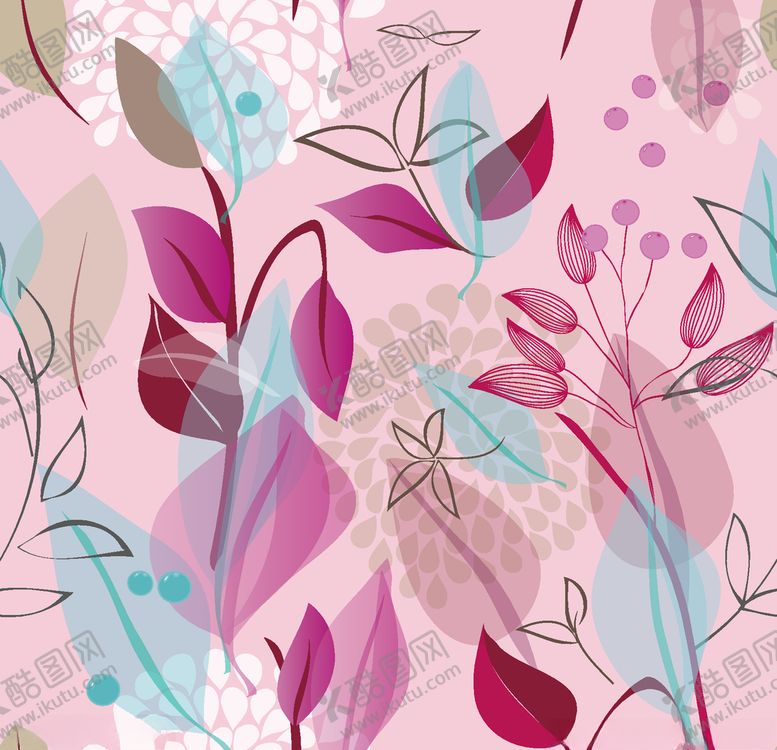 编号：94545910110959498270【酷图网】源文件下载-手绘花叶底纹