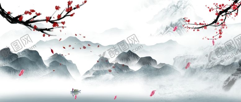 编号：74606507031355171640【酷图网】源文件下载-古风山水意境淡雅背景素材