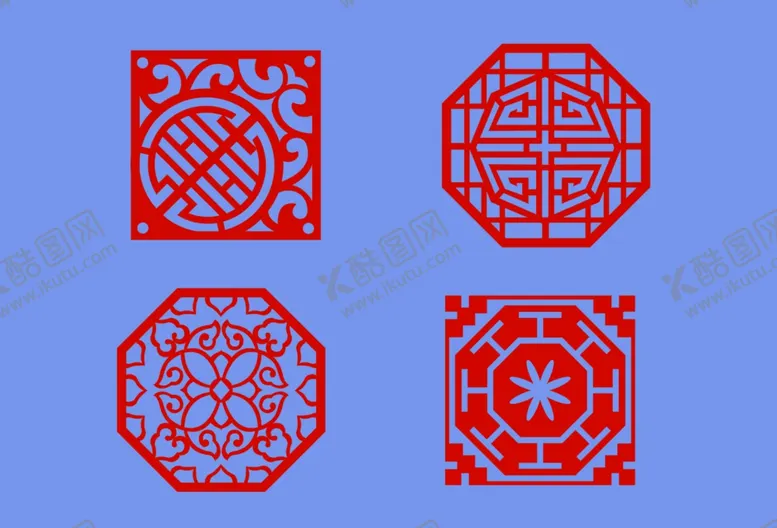 编号：18628706291437172145【酷图网】源文件下载-花纹中式窗子格子