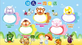 幼儿园一周食谱展板