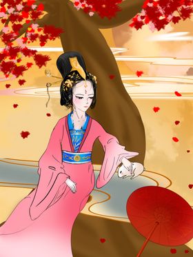 树下古风女
