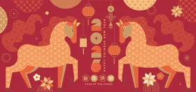 喜庆中式传统节日场景图