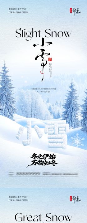 地产小雪大雪简约质感海报