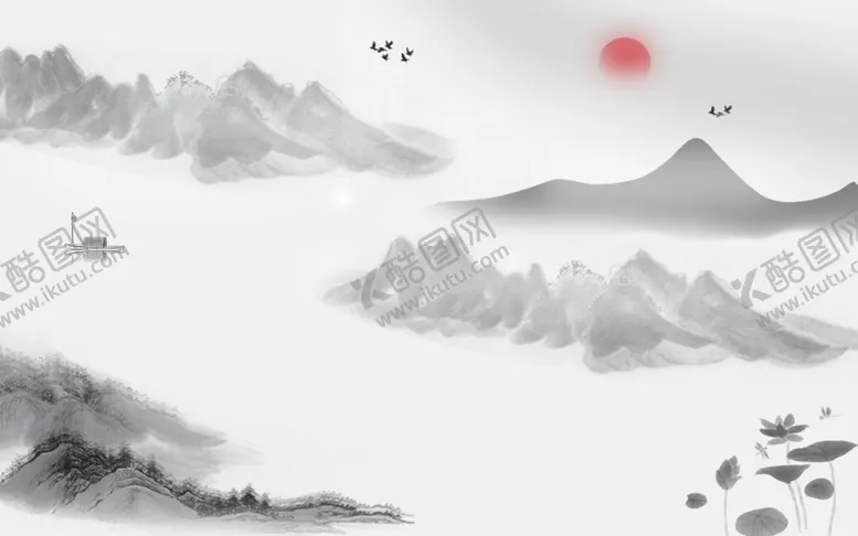 编号：54740412051018056349【酷图网】源文件下载-古风水墨山水画