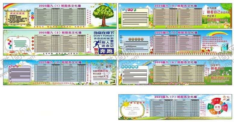 编号：23178101250350446936【酷图网】源文件下载-九年级励志文化墙