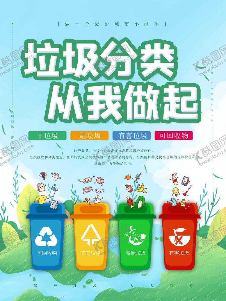 编号：28569710282221172550【酷图网】源文件下载-垃圾分类从我做起海