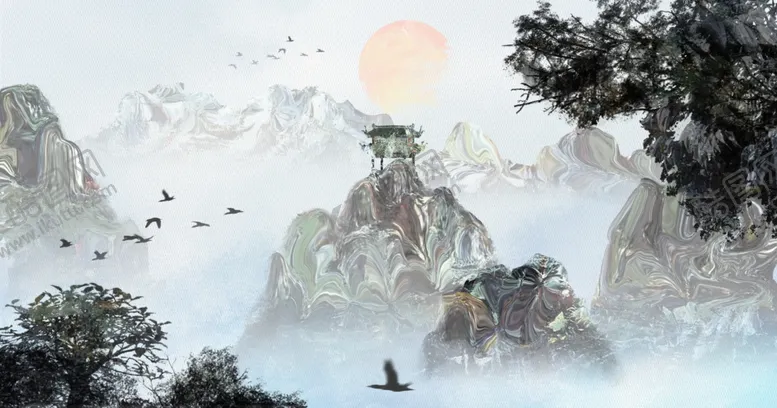 编号：41135402122259277263【酷图网】源文件下载-水墨山水画