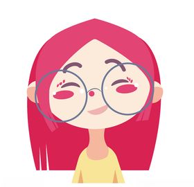 戴眼镜女孩插画
