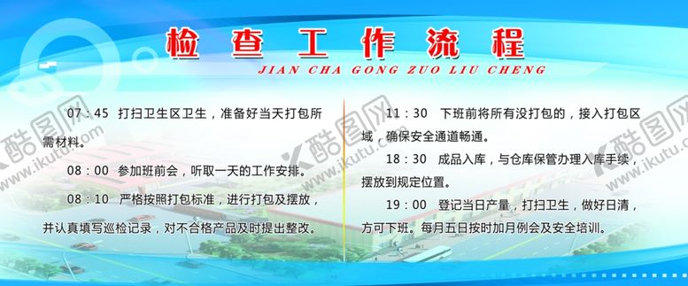 编号：80905306261134184135【酷图网】源文件下载-检查工作流程