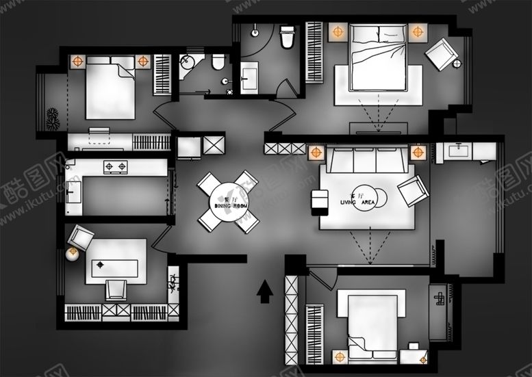 编号：25616109260452211587【酷图网】源文件下载-黑白灰彩平图高逼格灯光效应