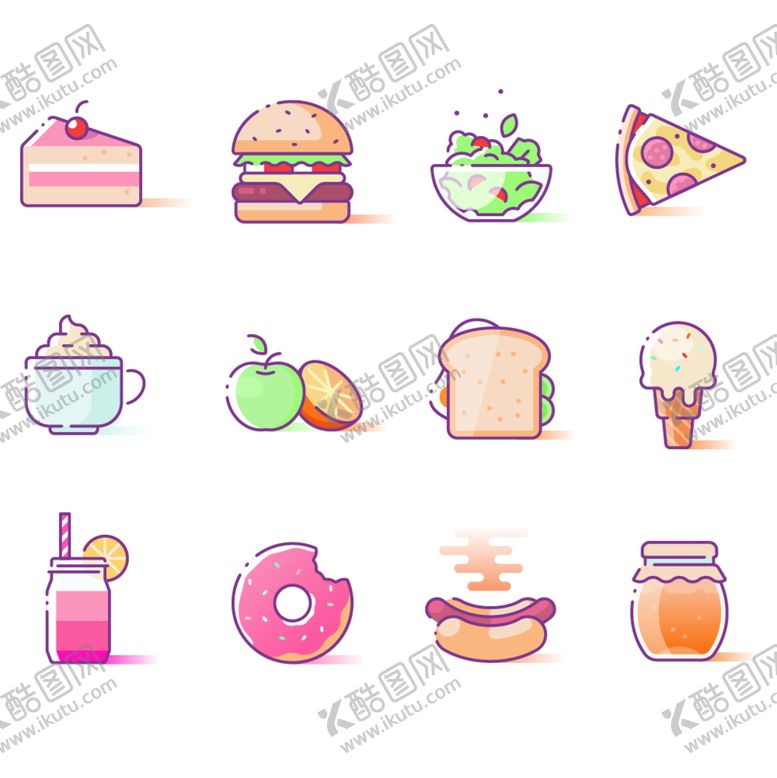 编号：40671509171513191572【酷图网】源文件下载-美食插画