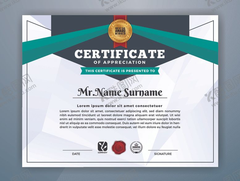 编号：83878309142111344602【酷图网】源文件下载-证书模版