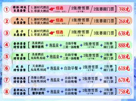 价格表综合直播滑雪手卡