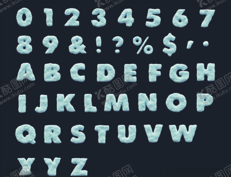 编号：19077209231002301447【酷图网】源文件下载-霜雪英文字体