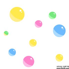 彩色透明肥皂泡气泡水泡泡泡元素