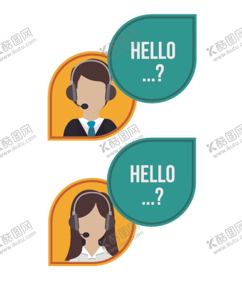 编号：77584210122206364957【酷图网】源文件下载-卡通客服人员