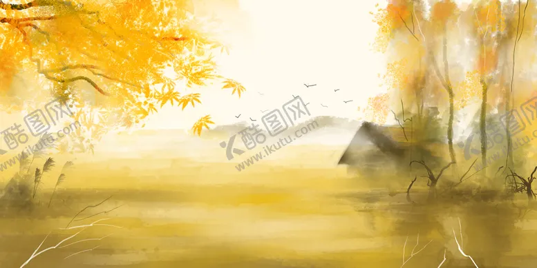 编号：49152609131316026205【酷图网】源文件下载-水彩秋天秋季户外丛林探险