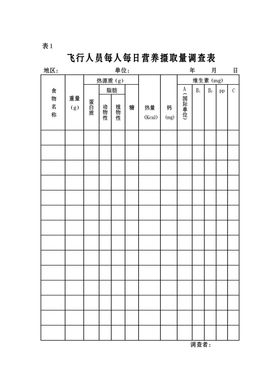 空勤营养卫生日志